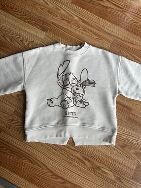 Zara Cream Kids Stitch Graphic Sweatshirt